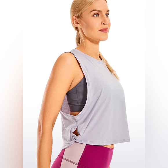 Pima Cotton Crop Tank Deep Armhole - Picture 4 of 6